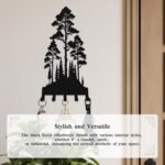 Metal Key Holder for Wall,Lofty and Dense Trees Key Hooks Wall Mount Whith 5 Hooks,Black Metal Key Hanger Wall Decor for Front Door,Hallway,Entryway,Office - Image 3