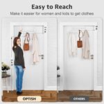 Over The Door Hooks, Door Hanger Hooks for Hanging, Over The Doors Towel Racks for Bathroom, Coat Rack Dorm Essentials (1Pack, White, Fit 1-3/4" Doors) - Image 3