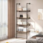 Industrial Pipe Clothing Rack with 4 Shelves, Heavy Duty Closet Organizers System in Wardrobe Closet,Black - Image 3