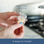 S&T INC. Round Adhesive Push Towel Hooks for Kitchen, Hand and Dish Towels, Grey, 4 Pack - Image 3