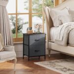 WLIVE Nightstand, 2 Drawer Dresser for Bedroom, Small Dresser with 2 Drawers, Bedside Furniture, Night Stand, End Table with Fabric Bins for Bedroom, Closet, Entryway, College Dorm, Dark Grey - Image 3