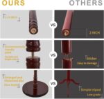 Wooden Coat Rack Stand, Vintage Natural Birch Wood Coat Racks Freestanding, Solid Wood Coat Tree Stand with 14 Hooks, Classic Sturdy Coat Racks Hall Tree for Entryway, Office (Round chassis) - Image 4