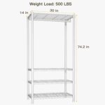 Ulif H2 Heavy-Duty Portable Closets, 4-Tier Freestanding Garment Rack Suit for Small Space and Corner, Closet Organizer System Portable Closet Wardrobe, Max Load 500 LBS, White - Image 4