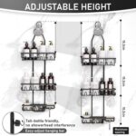 Shower Caddy,Rustproof Shower Shelves Over Shower Head,Extended Length shower rack with Soap Holder,Black - Image 4