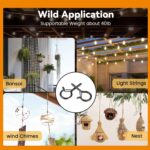 30 PCS Q-Hanger Hooks with Safety Buckle, Windproof Screw Wall Ceiling Hooks for Outdoor String Lights Hanging Christmas Lights, Plants, with 1 Wing Nut Driver (Black, 30 Pack) - Image 4