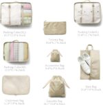8 Pieces Mesh Packing Cubes for Travel, Luggage Packing Organizers Bags Set, Travel Essentials Suitcases Accessories with Laundry Bag, Storage Shoe Bag, Clothing Underwear Bag (Cream, 8 set) - Image 4