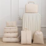 8 Pieces Mesh Packing Cubes for Travel, Luggage Packing Organizers Bags Set, Travel Essentials Suitcases Accessories with Laundry Bag, Storage Shoe Bag, Clothing Underwear Bag (Cream, 8 set) - Image 5