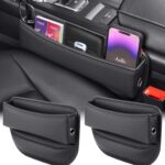 Car Seat Gap Filler Organizer and Storages Automotive Accessories Universal for Car SUV Truck Fill The Gap Between Seat and Console Stop Things from Dropping Black 2Pcs - Image 3