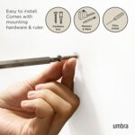 Umbra Flip Wall-Mounted Coat Rack with 5 Hooks – Modern, Space-Saving Storage for Hats, Jackets, Bags, Entryway, Mudroom, Closet, Bathroom, Bedroom – Light Walnut/Gold - Image 5