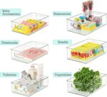 Set of 8 Clear Fridge Organizer Bins, Stackable Refrigerator Organizers and Storage for Fridge, Freezer, Pantry, BPA Free - Image 4