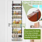 Churboro Over the Door Pantry Organizer Rack with 9 Adjustable Baskets, 9 Tiers Dual-use Hanging or Wall Mount Spice Rack Organizer, Black - Image 4