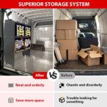 Cargo Van Shelving Steel Low/Mid/High Roof Storage System Fit for Ford Transit, Promaster, Chevy Express/GMC Savana, NV, Sprinter and Metris, Steel Cargo Van Shelves 32" W x 46" H x 13" D - Image 3