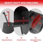 Cargo Van Shelving Steel Low/Mid/High Roof Storage System Fit for Ford Transit, Promaster, Chevy Express/GMC Savana, NV, Sprinter and Metris, Steel Cargo Van Shelves 32" W x 46" H x 13" D - Image 4