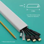 D-Line TV Wall Mount Cord Hider, Hide Mounted TV Cables, Wire Covers, Self Adhesive Cover for Cords, Paintable, Low Profile, Seamless Cable Raceway - 2X 2.36in W x 0.59in H x 15.7in L - White - Image 4