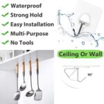 JINSHUNFA Adhesive Wall Hooks for Hanging Heavy Duty Towel Coat Hooks Waterproof Transparent Hook for Bathroom Shower Kitchen Keys Door Outdoor Home Improvement Utility Hook 8 Pack - Image 4