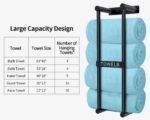 Towel Racks for Bathroom, Towel Storage for Small Bathroom, 22inch Wall Towel Rack for Rolled Towels Folded Bath Towels, Black - Image 3