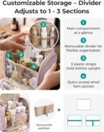 BAGSMART Travel Toiletry Bag with Removable Partition, Puffy Water-resistant Fabric Hanging Organizer for Full-Size Toiletries, Accessories, Black - Image 3