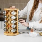 Orii 20 Jar Bamboo Spice Rack with Spices Included - Rotating Tower Organizer for Kitchen Spices and Seasonings, (Bamboo Wood) - Image 4