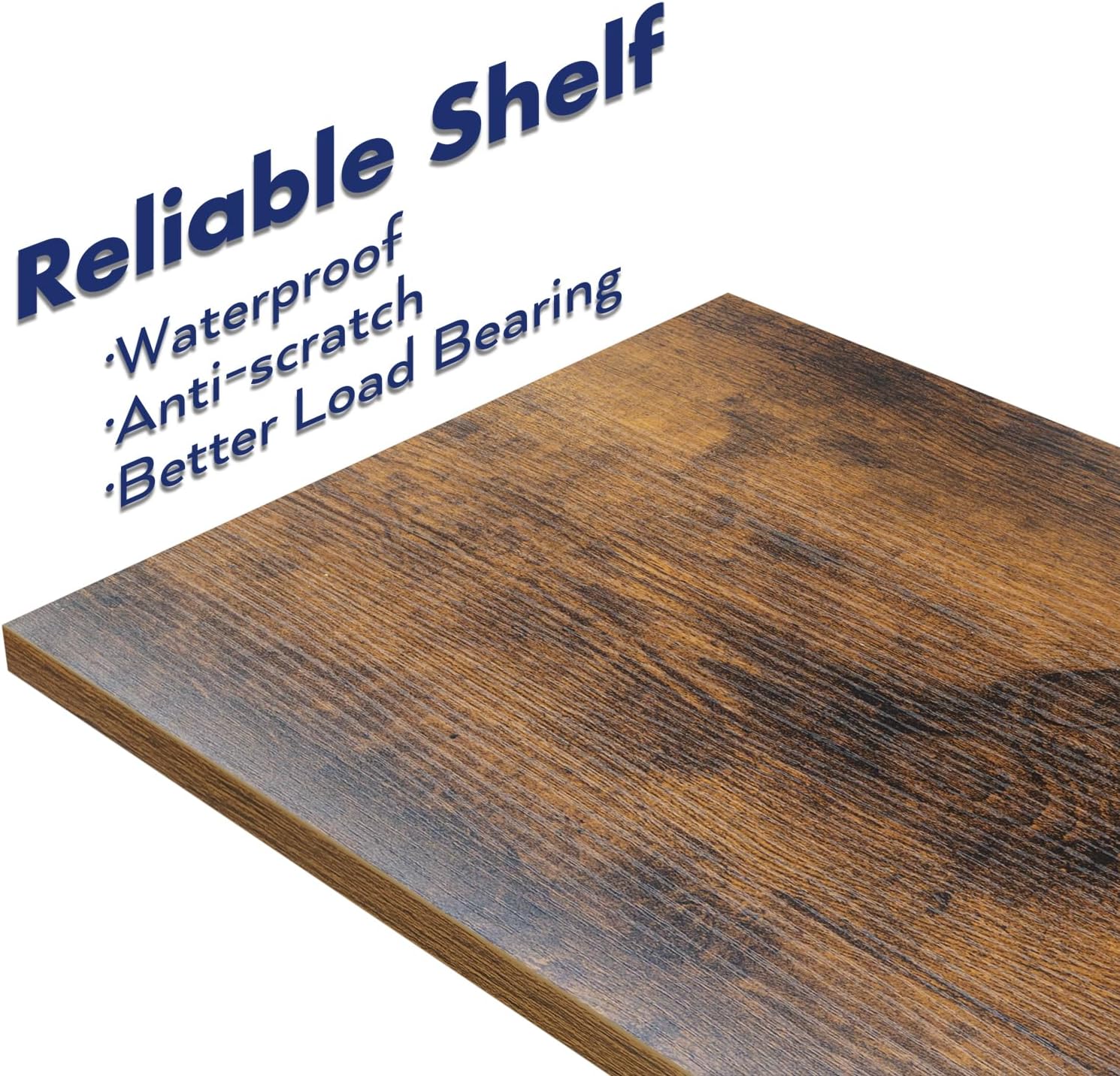 NUMENN Bookshelf, 5 Tier Bookshelves, Home Office Bookcase Shelf Storage Organizer, Free Standing Storage Shelving Unit for Bedroom, Living Room and Home Office, Vintage - Image 4