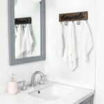 Mkono Towel Holder Wall Mounted Towel Racks for Bathroom Farmhouse Decor Rustic Wood Towel Hooks Hang Towels Bathrobe Coat Clothing 12.6" x 5.2" Bath Towel Hanger Storage Organizer - Image 5