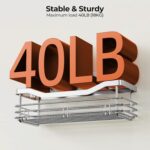 Orimade Shower Caddy Basket Shelf with 5 Hooks Adhesive Organizer Storage Rack Rustproof Wall Mounted Stainless Steel No Drilling for Bathroom, Toilet, Kitchen - 2 Pack - Image 5