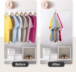 ZEDODIER Space Saving Hangers for Clothes,Rotatable Sturdy Shirt Hangers with 8 Hooks, Non Slip Multiple Shirt Organizer for T-Shirts Sweatshirts Hoodies, Black - Image 3