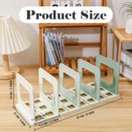BAYTORY Gradient Desk File Holder, Vertical File Organizer with Adjustable Dividers, Desktop Book Organizer, Binder Shelf for Office Desk (4 Slots, Green) - Image 3