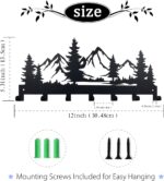 Metal Key Holder, Wall Mounted Key Hooks, Key Holder for Wall, Key Organizer Rack with 7 Hooks, Key Hanger Decor for Kitchen, Entryway, Hallway, Bedroom, Doorway (Mountain 12IN) - Image 3