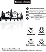 Metal Key Holder, Wall Mounted Key Hooks, Key Holder for Wall, Key Organizer Rack with 7 Hooks, Key Hanger Decor for Kitchen, Entryway, Hallway, Bedroom, Doorway (Mountain 12IN) - Image 4