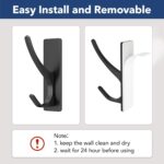 pickpiff Self Adhesive Coat Hooks for Hanging: Heavy Duty Stainless Wall Hook for Towel, Backpack, Hat, Sturdy Metal Hanger, 6-Pack, Matt Black - Image 4