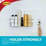 Command Shower Caddy Satin Nickel with Water Resistant Command Strips, Bathroom Organizer, Holds up to 6.5 lbs - Image 4