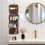 Elviros Hanging Toiletry Bag for Men Travel Essentials 3-in-1 Large Waterproof Dopp Kit PU Leather Shaving Bag with Separate Compartments for Grooming and Toiletries Mens Gift - Image 4