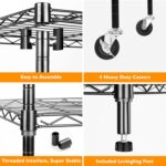 6 Tier Storage Shelves with Wheels, 2100lbs Capacity Heavy Duty Shelving Units, 14x36x75inch Adjustable Metal Shelf Wire Shelving Rack for Garage, Kitchen, Office, Black - Image 6