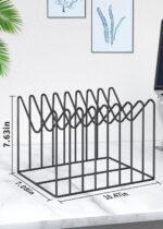 2 Sets File Organizer for Desk,File Sorter Organizer,File Folder Holder/Rack/Stand,Desktop Record/Clipboard Holder,8 Sections Storage,Anti-Scratch/Rusty,Metal Stable Holder,Black - Image 3