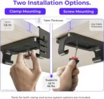 Ascrono Original No Drill Under Desk Cable Management Tray 40.6" - Premium Black Fabric Cable Management Under Desk - Clamp/Screw Mount Cord Organizer - Supports Upto 66lbs - Large - Image 3