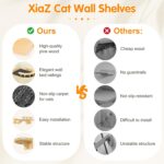 XiaZ Cat Wall Shelves, Corner Cat Shelf with 3 Wide Perch Steps, Kitty Wall Climber Wooden Furniture up to 25lbs, Modern Floating Cats Stairs for Indoor Sleeping, Playing, Climbing - Image 3