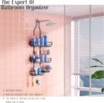 Shower Caddy Hanging Bathroom Organizer: Over Head Adjustable Rack for Tall Showerhead - Extra Large Storage Shelf for Big Shampoo Bottles with Soap Holder - Image 4