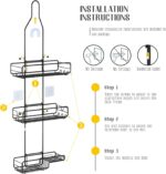 Shower Caddy Hanging Bathroom Organizer: Over Head Adjustable Rack for Tall Showerhead - Extra Large Storage Shelf for Big Shampoo Bottles with Soap Holder - Image 5