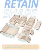 BAGSMART Keep Shape Packing Cubes, 7 Set for Travel, Lightweight Cubes, Suitcase Organizer Bags Set for Essentials - Image 6