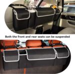 Car Trunk Organizer, Waterproof Collapsible Cargo Bag with 4 Pockets,Backseat Hanging Large Storage with Adjustable Straps, Sturdy Space Saver Frees Trunk Floor for SUV, Truck (Black) - Image 4