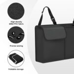 Car Trunk Organizer, Waterproof Collapsible Cargo Bag with 4 Pockets,Backseat Hanging Large Storage with Adjustable Straps, Sturdy Space Saver Frees Trunk Floor for SUV, Truck (Black) - Image 5