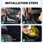 Car Trunk Organizer, Waterproof Collapsible Cargo Bag with 4 Pockets,Backseat Hanging Large Storage with Adjustable Straps, Sturdy Space Saver Frees Trunk Floor for SUV, Truck (Black) - Image 6