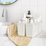 Shower Caddy Portable and Cleaning Caddy Organizer for Bathroom, Kitchen,Toiletries Storage, Caddy organizer with handle, Rust-Resistant, Durable Material(Milky White, 9.36"L×7.73"W×7.24"H) - Image 3