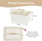 Shower Caddy Portable and Cleaning Caddy Organizer for Bathroom, Kitchen,Toiletries Storage, Caddy organizer with handle, Rust-Resistant, Durable Material(Milky White, 9.36"L×7.73"W×7.24"H) - Image 4
