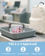 WANDF TSA Approved Toiletry Bag, 2 Packs Travel Clear Toiletry Bag, Quart Size Makeup Cosmetic Pouch with Zipper, Carry-On Airport Compliant Bag for Women and Men (2 pcs, Black) - Image 3