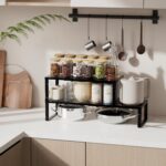 Expandable Spice Rack & Kitchen Cabinet Organizer - Stackable, Adjustable Shelves for Cabinets, Countertops, Cupboards & Pantries(1 Pack/Medium/Black) - Image 3