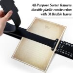 PerKoop Plastic All Purpose Document Sorter Alphabetical File Organizer Compact Upright Space Saving Paper Organizer for File Office, Black, 2.52 x 23.5 inches(1 Set) - Image 6