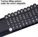 PerKoop Plastic All Purpose Document Sorter Alphabetical File Organizer Compact Upright Space Saving Paper Organizer for File Office, Black, 2.52 x 23.5 inches(1 Set) - Image 7