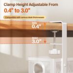 [Upgraded] Under Desk Cable Management Large, Cinati 16" Cable Management Box for Table Thickness up to 3", Wire Cord Organizer with Clamp No Drill, No Damage to Desk (White) - Image 3