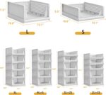 Proarea 5 Pack Stackable Plastic Storage Basket Closet Organizer Bin Foldable Clothes Organizer Storage Drawer Shelf Container for Living Room Bathroom Kitchen Office (5L) - Image 4